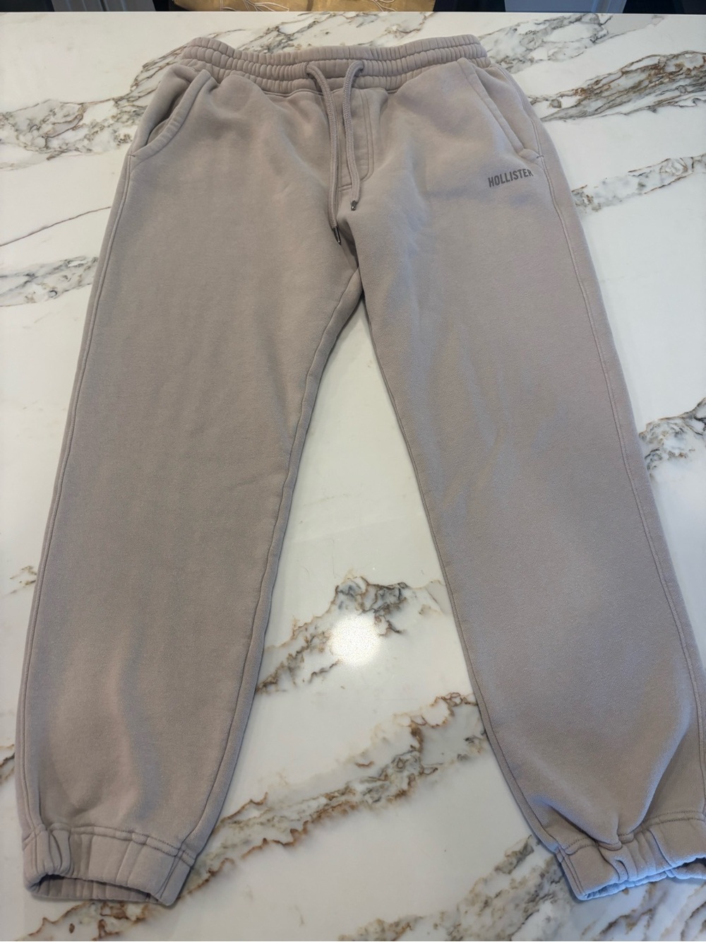 Hollister Mens Taupe Fleece Jogger Pants